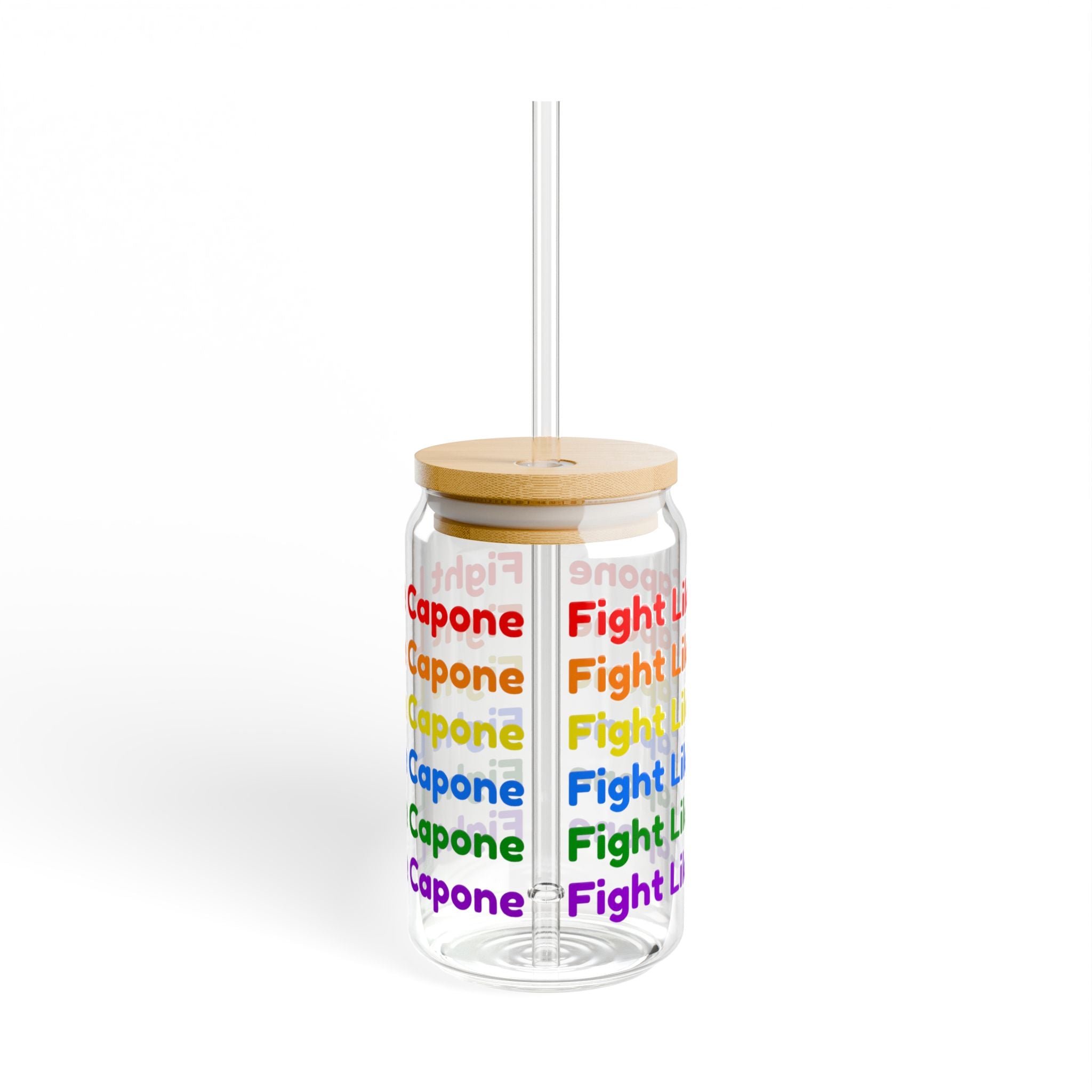 Fight Like Capone — 16oz Clear Straw Glass Tumbler