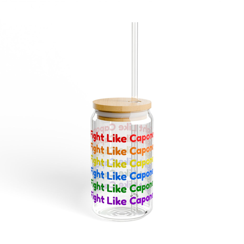 Fight Like Capone — 16oz Clear Straw Glass Tumbler